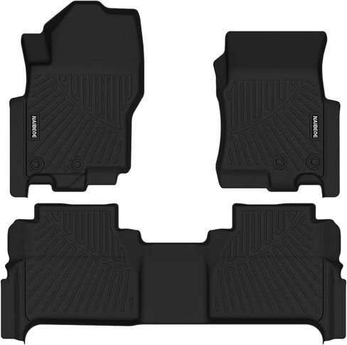 سجادات أرضية لسيارة Nissan Frontier Crew Cab لعام 2022 2023 2024 - تناسب جميع الأحوال الجوية حسب الطلب لبطانات أرضية نيسان فرونتير للصف الأمامي والخلفي وإكسسوارات داخلية مقاومة للماء in Kuwait