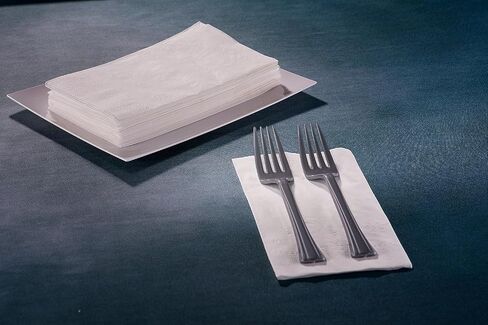 400 White Dinner Napkins 2-Ply - Eight Fold - 16.5"X15" - Dinner Napkins Disposable, Guest Bathroom Essentials, Wedding Napkins, Bridal Shower Napkins, Party Napkins, Napkins Bulk in Saudi Arabia
