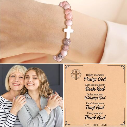 Christian Gifts for Women, Cross Bracelet for Women 2024 Graduation Gifts for Her Girls College, Religious Bracelet Gifts for Mom, Grandma, Daughter, Granddaughter, Teen Girls, Faith Jewelry for Friends in Saudi Arabia