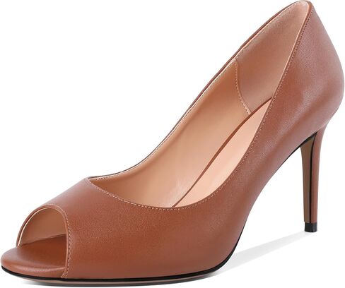 YODEKS Women's Peep Toe Stilettos High Heel Pumps Classic Party Wedding Office Dress Open Toe Stiletto in Kuwait