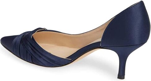 FSJ Women Low Kitten Heels Pointed Toe Slip on Pumps D'Orsay Pleated Satin Evening Party Dress Office Shoes Size 4-15 US in Saudi Arabia