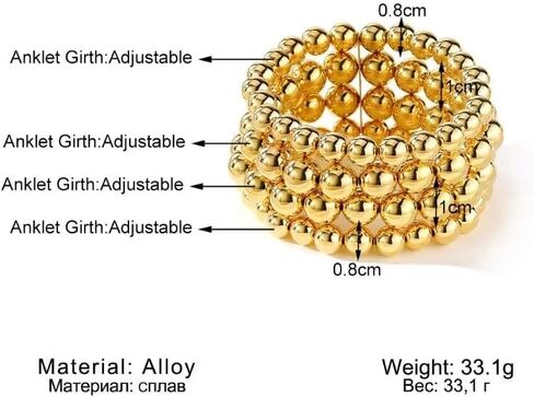 Gold Silver Plated Beaded Bracelets Classic Layered Stackable Stretch Bracelet Set Adjustable Boho Ball Beads Bracelet for Women Girls Jewelry Gift in Saudi Arabia