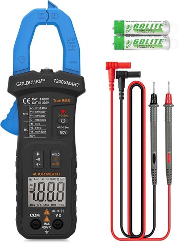 Digital Clamp Meter with APP Bluetooth, 4nF~40mF Capacitance Meter, 400uA/4000uA DC Current, True RMS AC Clamp Meter, 400Ω~40MΩ Resistance Meter, NCV Function and Continuity Buzzer-GC-7200CAPP in Saudi Arabia