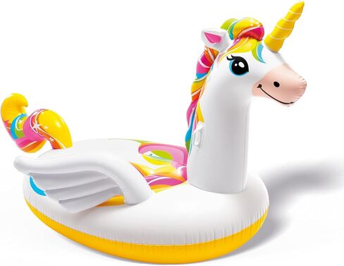 Intex: Mega Unicorn Inflatable Pool Island Float - (57291EP) Inflated 99in L x 64in W x 57in H, Colorful Unicorn Water Pool Float, 440 lbs. Max Weight Capacity in Saudi Arabia