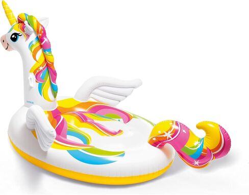 Intex: Mega Unicorn Inflatable Pool Island Float - (57291EP) Inflated 99in L x 64in W x 57in H, Colorful Unicorn Water Pool Float, 440 lbs. Max Weight Capacity in Saudi Arabia