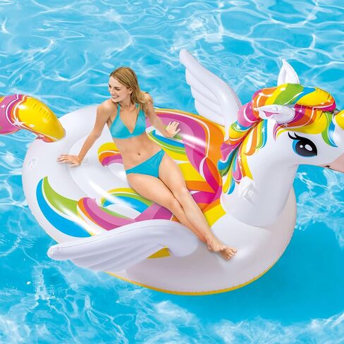 Intex: Mega Unicorn Inflatable Pool Island Float - (57291EP) Inflated 99in L x 64in W x 57in H, Colorful Unicorn Water Pool Float, 440 lbs. Max Weight Capacity in Saudi Arabia