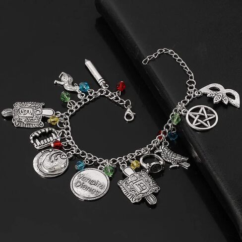 أساور Blingsoul على شكل قرص للفتيات - يوميات بضائع مصاصي الدماء سوار فضي مجوهرات هدية للنساء in Kuwait