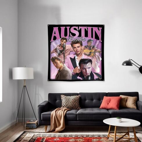 لافتة مور أوستن المزخرفة بتلر لألبوم الموسيقى للتعليق على الحائط (3x3أقدام، لون زاهٍ، بوليستر) لكهف الرجل، المسكن، احتياجات الهدايا in Kuwait