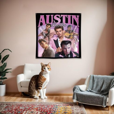لافتة مور أوستن المزخرفة بتلر لألبوم الموسيقى للتعليق على الحائط (3x3أقدام، لون زاهٍ، بوليستر) لكهف الرجل، المسكن، احتياجات الهدايا in Kuwait