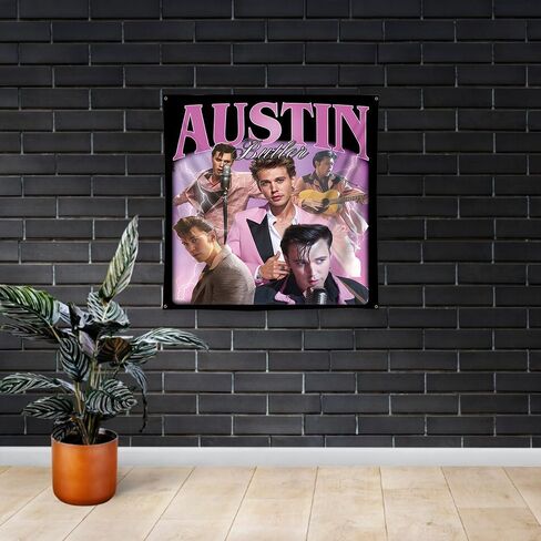 لافتة مور أوستن المزخرفة بتلر لألبوم الموسيقى للتعليق على الحائط (3x3أقدام، لون زاهٍ، بوليستر) لكهف الرجل، المسكن، احتياجات الهدايا in Kuwait