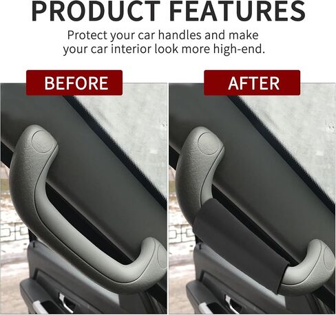 2 Pcs Door Handle Covers for Car Inside Door Handle Protector Car Grab Handle Cover Luggage Handle Wraps for Suitcase Auto Front Rear Inner Door Pull Door Handle Car Grip Gloves Car Accessories Black in Saudi Arabia