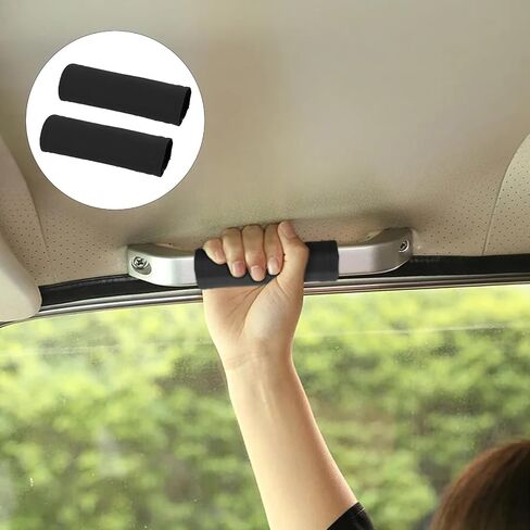 2 Pcs Door Handle Covers for Car Inside Door Handle Protector Car Grab Handle Cover Luggage Handle Wraps for Suitcase Auto Front Rear Inner Door Pull Door Handle Car Grip Gloves Car Accessories Black in Saudi Arabia