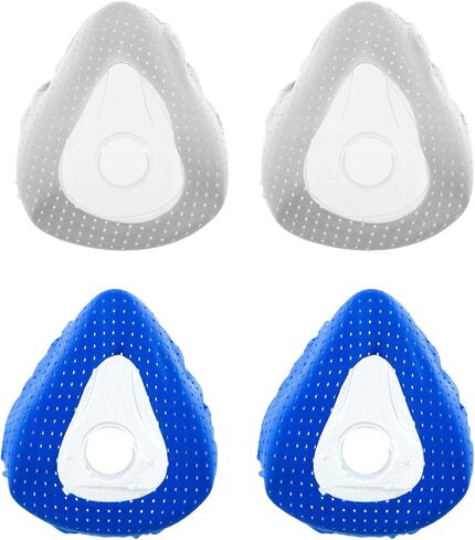 NATAKU 4 عبوات مناسبة لـ ResMed AirSense 10 andS9/S10. بطانات القناع، 2 غطاء حزام لحزام غطاء الرأس Resmed، أغطية وسائد الوجه (رمادي داكن وأزرق) in Kuwait