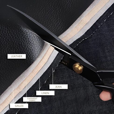 Sewing Scissors - 9/10 Inch Dressmaking Fabric Scissors Tailor's Dressmaker Shears for Cutting Fabric (Black) (10 inch) in Saudi Arabia