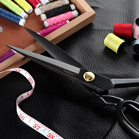 Sewing Scissors - 9/10 Inch Dressmaking Fabric Scissors Tailor's Dressmaker Shears for Cutting Fabric (Black) (10 inch) in Saudi Arabia