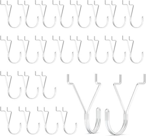 Pegboard Hooks, Silver, Jewelry Pegboard Hooks, 40PC, 1 Inch Peg Board Wall Display for Hanging Small Tools, Jewelry Display, Garage Retail Items Fit 1/8'' 3/16'' Peg Boards in Saudi Arabia