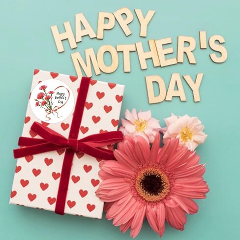 Happy Mother's Day Stickers 2 inch Pink Heart Shaped Best Mom Ever Gift Tags Mothers Day Presents Labels for Envelope Seals,Card,Boxes,Flower,Party Favor Decoration 500pcs in Saudi Arabia