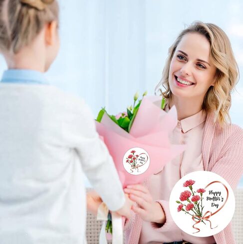 Happy Mother's Day Stickers 2 inch Pink Heart Shaped Best Mom Ever Gift Tags Mothers Day Presents Labels for Envelope Seals,Card,Boxes,Flower,Party Favor Decoration 500pcs in Saudi Arabia