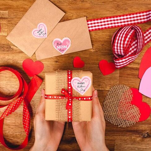 Happy Mother's Day Stickers 2 inch Pink Heart Shaped Best Mom Ever Gift Tags Mothers Day Presents Labels for Envelope Seals,Card,Boxes,Flower,Party Favor Decoration 500pcs in Saudi Arabia