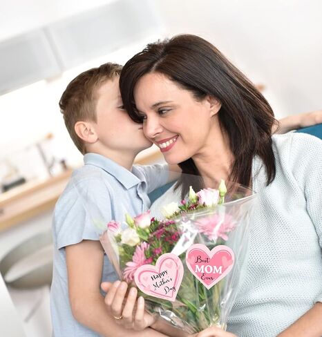 Happy Mother's Day Stickers 2 inch Pink Heart Shaped Best Mom Ever Gift Tags Mothers Day Presents Labels for Envelope Seals,Card,Boxes,Flower,Party Favor Decoration 500pcs in Saudi Arabia