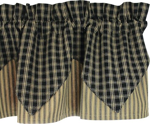 ديكورات منزلية بدائية، ستارة قصيرة مبطنة بالنبيذ الكلاسيكي الريفي مقاس 72 × 15، 72 بوصة × 15.5 بوصة in Kuwait