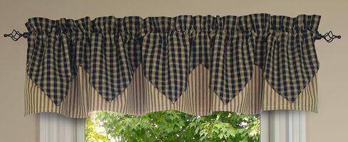 ديكورات منزلية بدائية، ستارة قصيرة مبطنة بالنبيذ الكلاسيكي الريفي مقاس 72 × 15، 72 بوصة × 15.5 بوصة in Kuwait