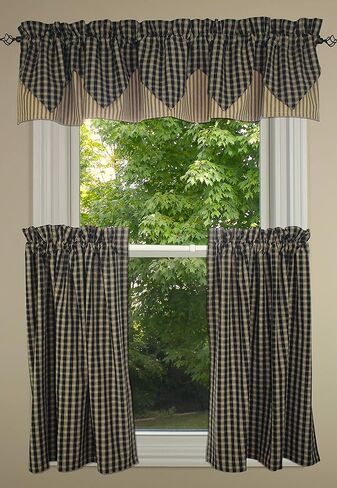 ديكورات منزلية بدائية، ستارة قصيرة مبطنة بالنبيذ الكلاسيكي الريفي مقاس 72 × 15، 72 بوصة × 15.5 بوصة in Kuwait