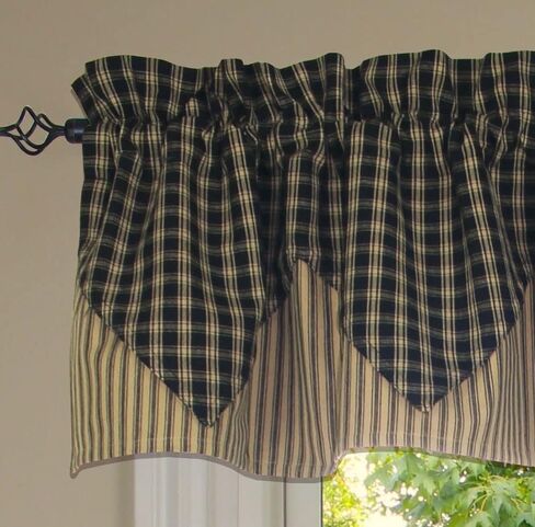 ديكورات منزلية بدائية، ستارة قصيرة مبطنة بالنبيذ الكلاسيكي الريفي مقاس 72 × 15، 72 بوصة × 15.5 بوصة in Kuwait