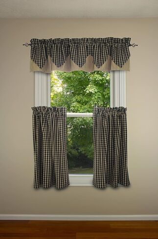 ديكورات منزلية بدائية، ستارة قصيرة مبطنة بالنبيذ الكلاسيكي الريفي مقاس 72 × 15، 72 بوصة × 15.5 بوصة in Kuwait