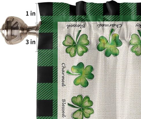 Lemon Valance Curtain for Kitchen Windows Welcome Summer Fresh Lemon Leaf Daisy Black Buffalo Check Plaid Elegant Bathroom Window Curtain Valance Rod Pocket for Bedroom Living Room, 1 Panel in Saudi Arabia