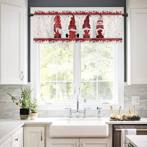 Lemon Valance Curtain for Kitchen Windows Welcome Summer Fresh Lemon Leaf Daisy Black Buffalo Check Plaid Elegant Bathroom Window Curtain Valance Rod Pocket for Bedroom Living Room, 1 Panel in Saudi Arabia