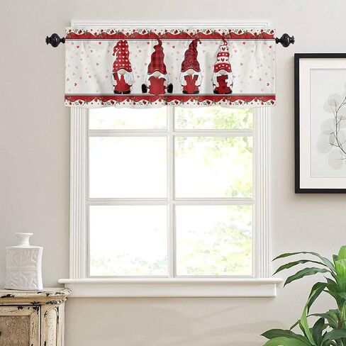 Lemon Valance Curtain for Kitchen Windows Welcome Summer Fresh Lemon Leaf Daisy Black Buffalo Check Plaid Elegant Bathroom Window Curtain Valance Rod Pocket for Bedroom Living Room, 1 Panel in Saudi Arabia