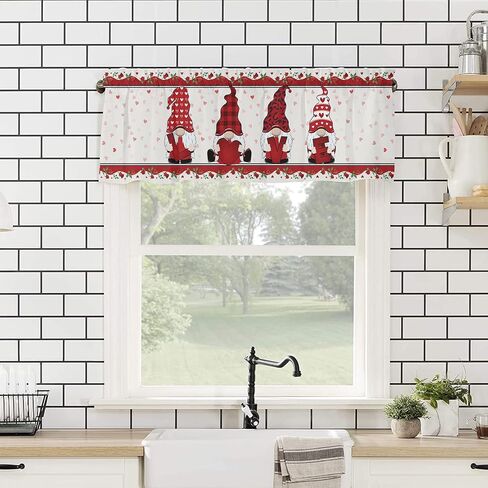 Lemon Valance Curtain for Kitchen Windows Welcome Summer Fresh Lemon Leaf Daisy Black Buffalo Check Plaid Elegant Bathroom Window Curtain Valance Rod Pocket for Bedroom Living Room, 1 Panel in Saudi Arabia