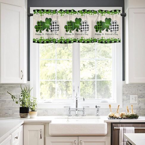 Lemon Valance Curtain for Kitchen Windows Welcome Summer Fresh Lemon Leaf Daisy Black Buffalo Check Plaid Elegant Bathroom Window Curtain Valance Rod Pocket for Bedroom Living Room, 1 Panel in Saudi Arabia