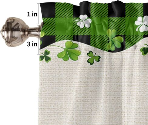 Lemon Valance Curtain for Kitchen Windows Welcome Summer Fresh Lemon Leaf Daisy Black Buffalo Check Plaid Elegant Bathroom Window Curtain Valance Rod Pocket for Bedroom Living Room, 1 Panel in Saudi Arabia