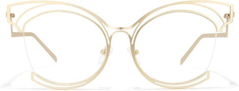 Vooglam Oversize Cat Eye Non Prescription Glasses with HD Clear Lens for Women in Black Metal Frame Maggie GM0340 in Kuwait