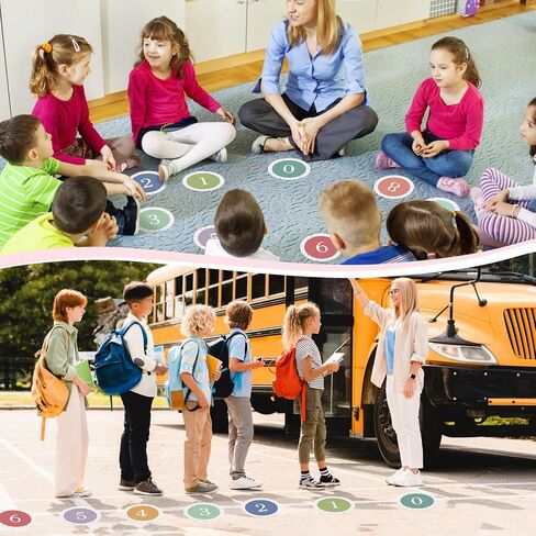 60 قطعة من ملصقات الأرضيات للفصول الدراسية، ملصقات أرقام ملونة مقاس 4 بوصات تصطف على الأرض لأرضية الفصل الدراسي، ملصقات أرضية للمعلمين في مرحلة ما قبل المدرسة والفصول الدراسية الابتدائية in Kuwait