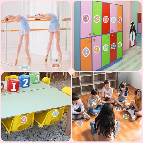 60 قطعة من ملصقات الأرضيات للفصول الدراسية، ملصقات أرقام ملونة مقاس 4 بوصات تصطف على الأرض لأرضية الفصل الدراسي، ملصقات أرضية للمعلمين في مرحلة ما قبل المدرسة والفصول الدراسية الابتدائية in Kuwait