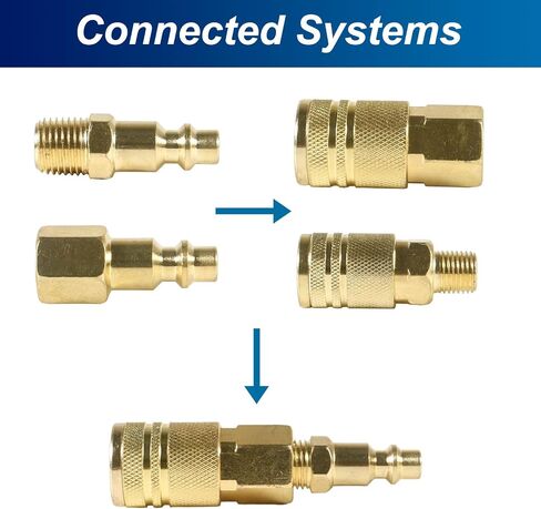 DIANN 12pcs Air Coupler and Plug Kit 1/4 Inch NPT Brass Air Hose Fittings Brass Quick Connector Air Fittings in Saudi Arabia