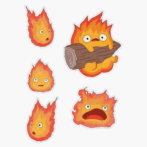 ملصق فينيل WSQ Calcifer عالي الجودة من الفينيل متعدد الألوان لسيارة مصد السيارة والشاحنة وسيارات الدفع الرباعي ونافذة جدار القارب وأكواب الكمبيوتر المحمول أو أي سطح أملس مقاس 5 بوصات in Saudi Arabia