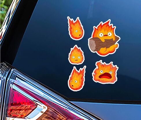 ملصق فينيل WSQ Calcifer عالي الجودة من الفينيل متعدد الألوان لسيارة مصد السيارة والشاحنة وسيارات الدفع الرباعي ونافذة جدار القارب وأكواب الكمبيوتر المحمول أو أي سطح أملس مقاس 5 بوصات in Saudi Arabia