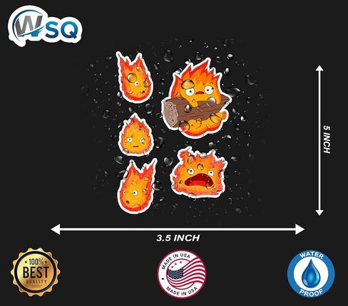 ملصق فينيل WSQ Calcifer عالي الجودة من الفينيل متعدد الألوان لسيارة مصد السيارة والشاحنة وسيارات الدفع الرباعي ونافذة جدار القارب وأكواب الكمبيوتر المحمول أو أي سطح أملس مقاس 5 بوصات in Saudi Arabia