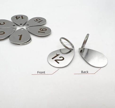 304 Stainless Steel Drop Shape Key Tags with Ring 5 pcs, Laser Number ID Tags Keychain, Numbered Key Rings - 1 to 5 in Saudi Arabia