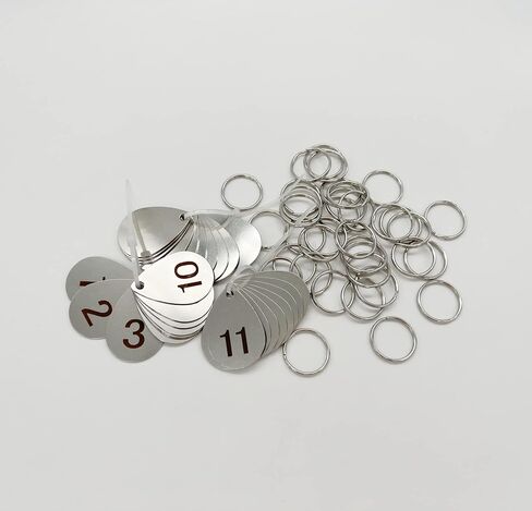 304 Stainless Steel Drop Shape Key Tags with Ring 5 pcs, Laser Number ID Tags Keychain, Numbered Key Rings - 1 to 5 in Saudi Arabia