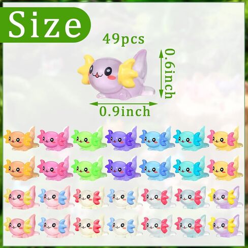 49 Pcs 14 Colors Mini Axolotl Figures Color and Luminous Mini Resin Axolotl Glow in The Dark Tiny Axolotl Charm Axolotl Craft Miniature Axolotl Ornament for DIY Garden Dollhouse Decoration in Kuwait
