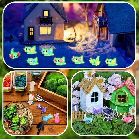 49 Pcs 14 Colors Mini Axolotl Figures Color and Luminous Mini Resin Axolotl Glow in The Dark Tiny Axolotl Charm Axolotl Craft Miniature Axolotl Ornament for DIY Garden Dollhouse Decoration in Kuwait