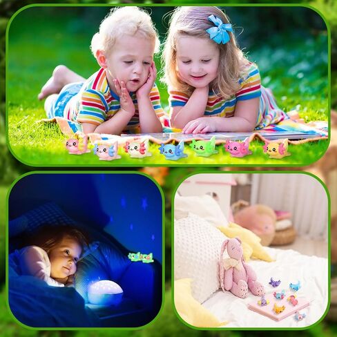 49 Pcs 14 Colors Mini Axolotl Figures Color and Luminous Mini Resin Axolotl Glow in The Dark Tiny Axolotl Charm Axolotl Craft Miniature Axolotl Ornament for DIY Garden Dollhouse Decoration in Kuwait
