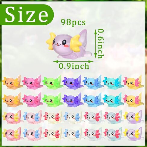 49 Pcs 14 Colors Mini Axolotl Figures Color and Luminous Mini Resin Axolotl Glow in The Dark Tiny Axolotl Charm Axolotl Craft Miniature Axolotl Ornament for DIY Garden Dollhouse Decoration in Kuwait
