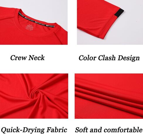5 Pack Workout Shirts for Men Dry-Fit Crew Neck Short Sleeve Tee Tops Moisture Wicking Athletic Light Gym T-Shirts in Saudi Arabia