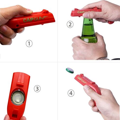Bottle Opener,Funny Launcher Shooter Bottle Opener for Creative Drinking Game,Family Party,Bar Drinking,Outdoor Barbecue,Plastic (Red) in Saudi Arabia